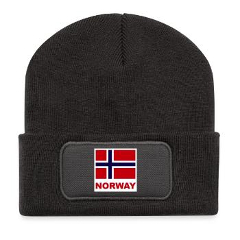 Norvège Norvège Drapeau - Beanie recyclé à patch - charbon - Devant