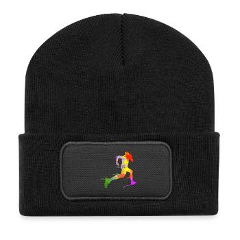 Coureurs de semi-marathon Sprint J’adore courir - Beanie recyclé à patch - noir - Devant