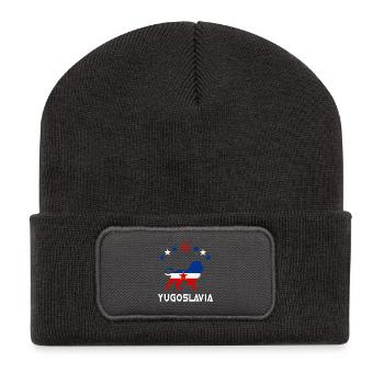 Yugoslavia lion design - Recycled Patch Beanie - dark grey - Front