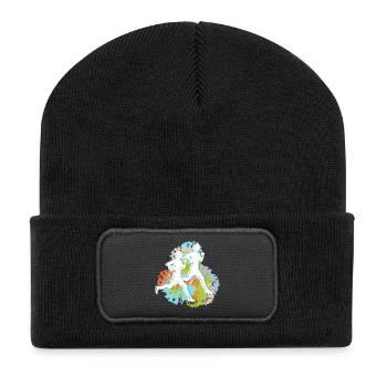 Un couple de la Saint-Valentin court - Beanie recyclé à patch - noir - Devant