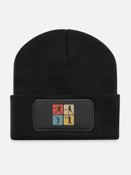 Jai Alai sports design - Recycled Patch Beanie - black