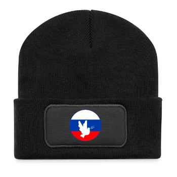 Russia Flag Dove - Recycled Patch Beanie - black - Front
