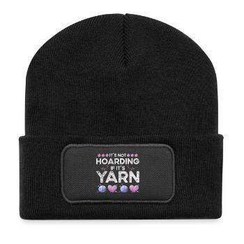 Stricken Wolle Garn Wollvorrat Häkeln - Recycelte Patch Beanie - Schwarz - Vorne