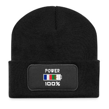 Algeria and France Power 100% - Recycled Patch Beanie - black - Front