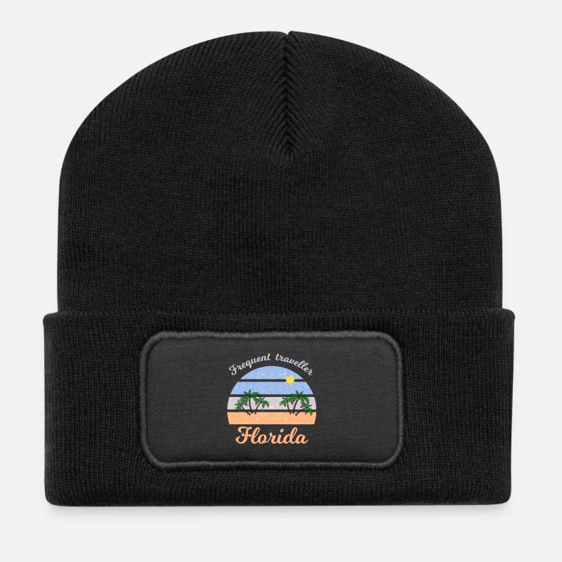 Vacances en Floride - Beanie recyclé à patch - noir