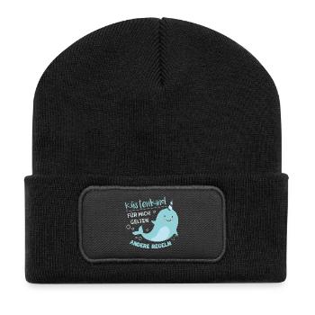 Süßes Küstenkind - Recycelte Patch Beanie - Schwarz - Vorne