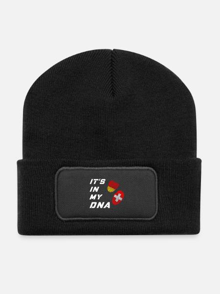 In meiner DNA Deutschland und Schweiz - Recycelte Patch Beanie - Schwarz