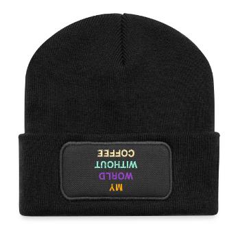 Funny Coffee Caffeine Statement Coffee Lovers - Recycled Patch Beanie - black - Front
