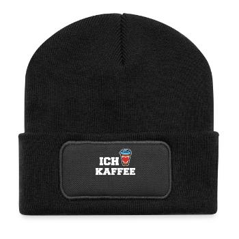 Ich Liebe Kaffee Trinken Kaffeeliebhaber Koffein - Recycelte Patch Beanie - Schwarz - Vorne