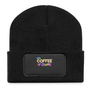 Coffee lovers Caffeine Coffee Cool Statement - Recycled Patch Beanie - black - Front