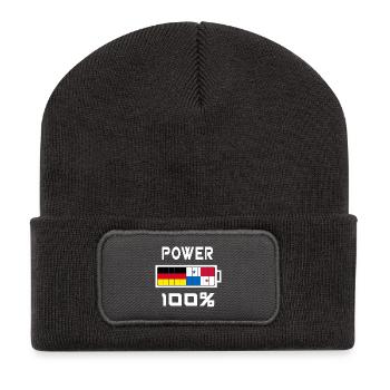 Germany and Panama Power 100% - Recycled Patch Beanie - dark grey - Front