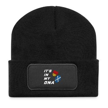 In meiner DNA Deutschland und Schottland - Recycelte Patch Beanie - Schwarz - Vorne