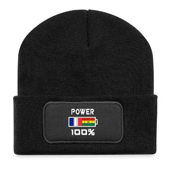 Bolivia and France Power 100% - Recycled Patch Beanie - black - Front