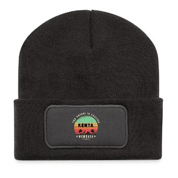 Mombasa Kenya Safari Design - Recycled Patch Beanie - dark grey - Front