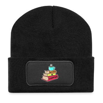 Caféine Café Boisson Déclaration Amateurs de café - Beanie recyclé à patch - noir - Devant