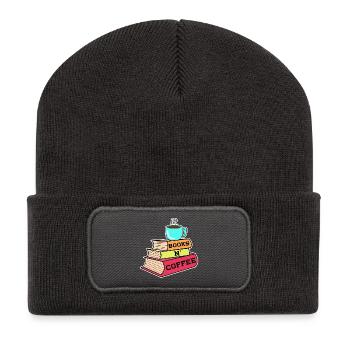 Caféine Café Boisson Déclaration Amateurs de café - Beanie recyclé à patch - charbon - Devant
