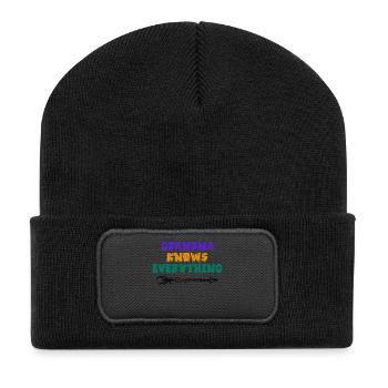 Alte Frau Cool Statement Großmutter Oma Seniorin - Recycelte Patch Beanie - Schwarz - Vorne