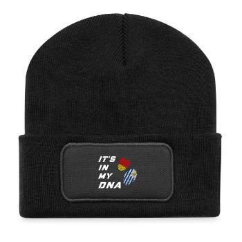 In meiner DNA Deutschland und Uruguay - Recycelte Patch Beanie - Schwarz - Vorne