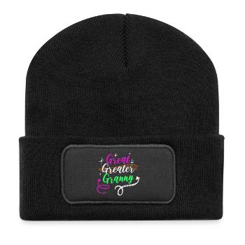 Großmutter Oma Spruch Superoma Rentnerin Alte Frau - Recycelte Patch Beanie - Schwarz - Vorne