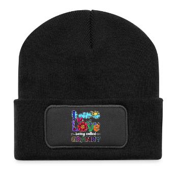 Déclaration cool Grand-mère aînée Grand-mère Superoma - Beanie recyclé à patch - noir - Devant