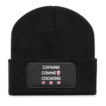 COPAINS COMME COCHONS - Beanie recyclé à patch - noir - Devant