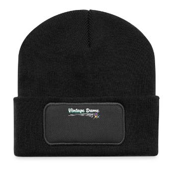 Vintage Großmutter Oma Seniorin Rentnerin Spruch - Recycelte Patch Beanie - Schwarz - Vorne