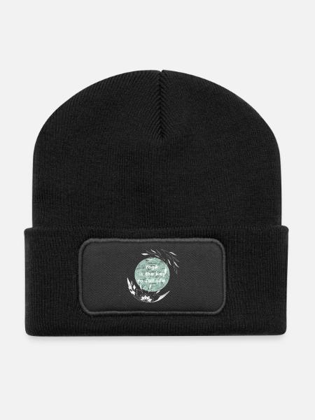 Le yoga est la clé de la vie - Beanie recyclé à patch - noir