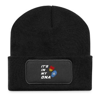 In meiner DNA Deutschland / Somalia - Recycelte Patch Beanie - Schwarz - Vorne