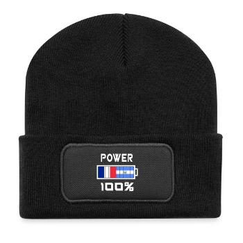 El Salvador und Frankreich ernähren sich zu 100% - Recycelte Patch Beanie - Schwarz - Vorne