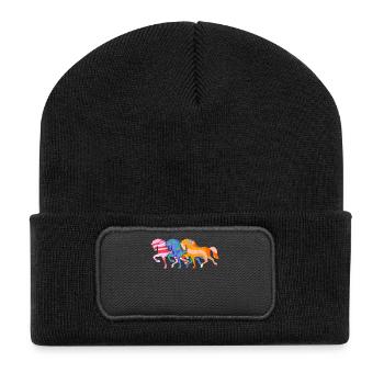 Icelandic Horses Gallop Horses Horse Love Icelanders - Recycled Patch Beanie - black - Front