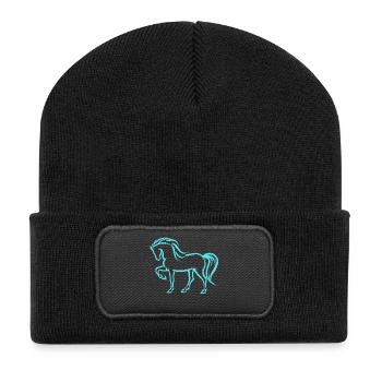 Chevaux islandais Poulains Chevaux Amour des chevaux Fan de chevaux - Beanie recyclé à patch - noir - Devant