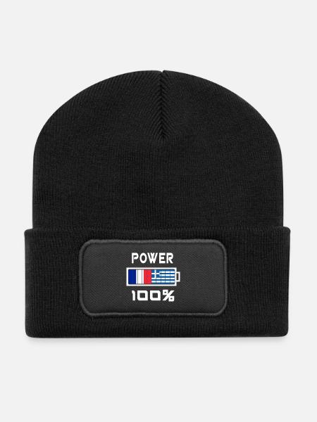 La Grèce et la France alimentent 100% - Beanie recyclé à patch - noir