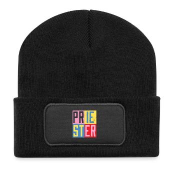 Priester Design - Recycelte Patch Beanie - Schwarz - Vorne