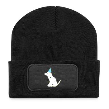 niedliche geschenke sohn, hund geburtstag - Recycelte Patch Beanie - Schwarz - Vorne