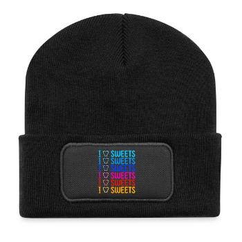J’aime les bonbons déclaration dent sucrée - Beanie recyclé à patch - noir - Devant