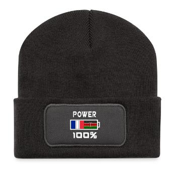 Kenya and France feed 100% - Recycled Patch Beanie - dark grey - Front