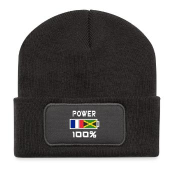 La Jamaïque et la France sont au pouvoir - Beanie recyclé à patch - charbon - Devant