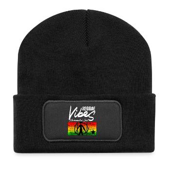 Reggae vibes int. - Recycelte Patch Beanie - Schwarz - Vorne