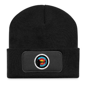 Archer de tir à l’arc avec cible - Beanie recyclé à patch - noir - Devant