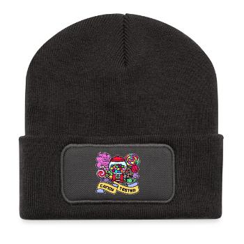 Naschkatzen Bonbon Süßigkeiten Konditor Statement - Recycelte Patch Beanie - Dunkelgrau - Vorne