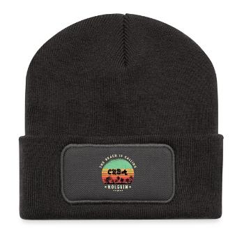 Holguin Kuba Strand Design - Recycelte Patch Beanie - Dunkelgrau - Vorne