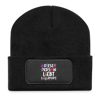 Déclaration de bonbons au chocolat Coeur Candy - Beanie recyclé à patch - noir - Devant