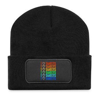 Dent sucrée J’adore les bonbons Déclaration Délicieux - Beanie recyclé à patch - noir - Devant