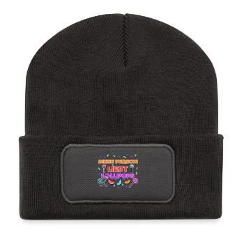 Naschkatzen Bonbon Statement Süßigkeiten Naschen - Recycelte Patch Beanie - Dunkelgrau - Vorne