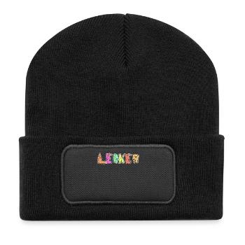 Lecker Eis Nachspeise Süßigkeiten Naschkatzen - Recycelte Patch Beanie - Schwarz - Vorne
