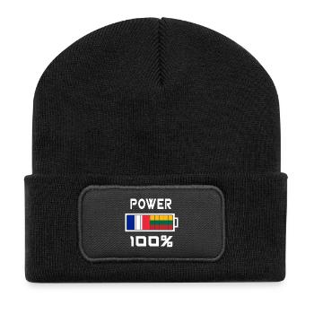 La Lituanie et la France alimentent 100% - Beanie recyclé à patch - noir - Devant
