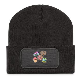 Bonbons Snacking Cake Cookies Cupcake Donut - Beanie recyclé à patch - charbon - Devant