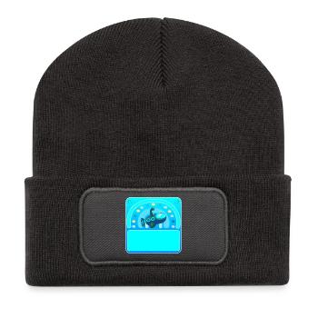 Namensgeschenke - U-BOOT - SELBST GESTALTEN - Recycelte Patch Beanie - Dunkelgrau - Vorne