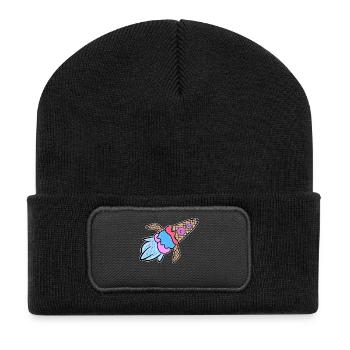 Eis Donut Lecker Nachspeise Süßigkeiten Naschen - Recycelte Patch Beanie - Schwarz - Vorne