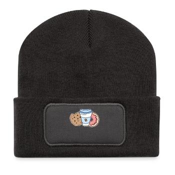 Sweets Biscuits Donut Delicious Snack Dessert - Recycled Patch Beanie - dark grey - Front
